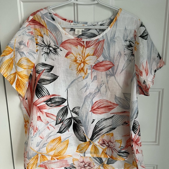 Floral printed linen top - Picture 5 of 7
